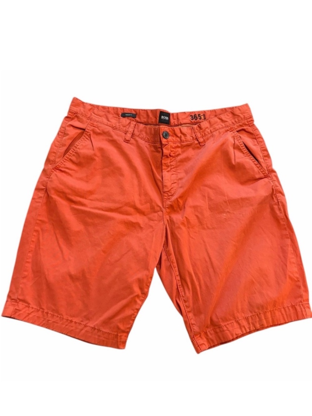 Boss Vibrant Orange Men’s Flat Front Shorts Waist 38